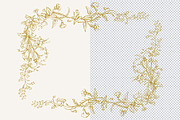 Gold Chinoiserie Floral Clipart Pack, a Decorative Illustration by Century Library (Thumbnail 9 of 11)