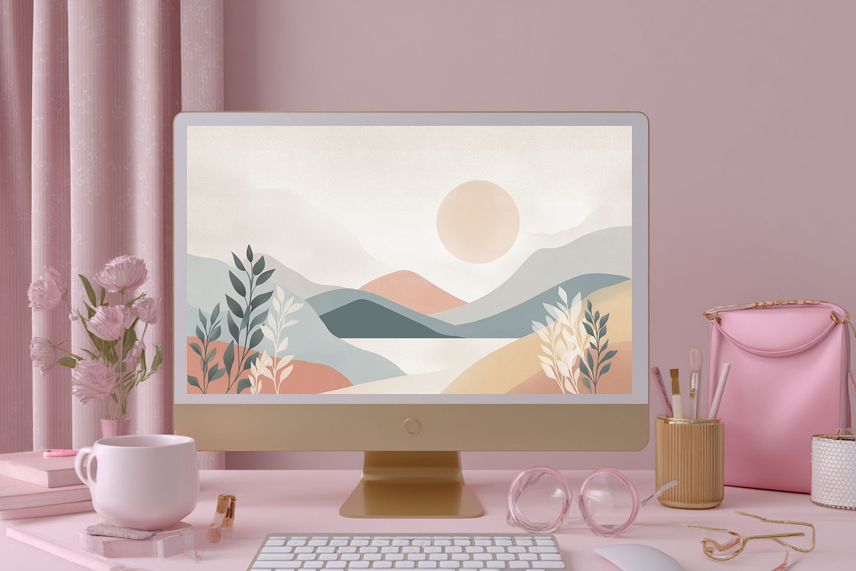 Boho Abstract Landscape Wallpaper, a Graphic by Kalindiprints (Photo 1 of 5)