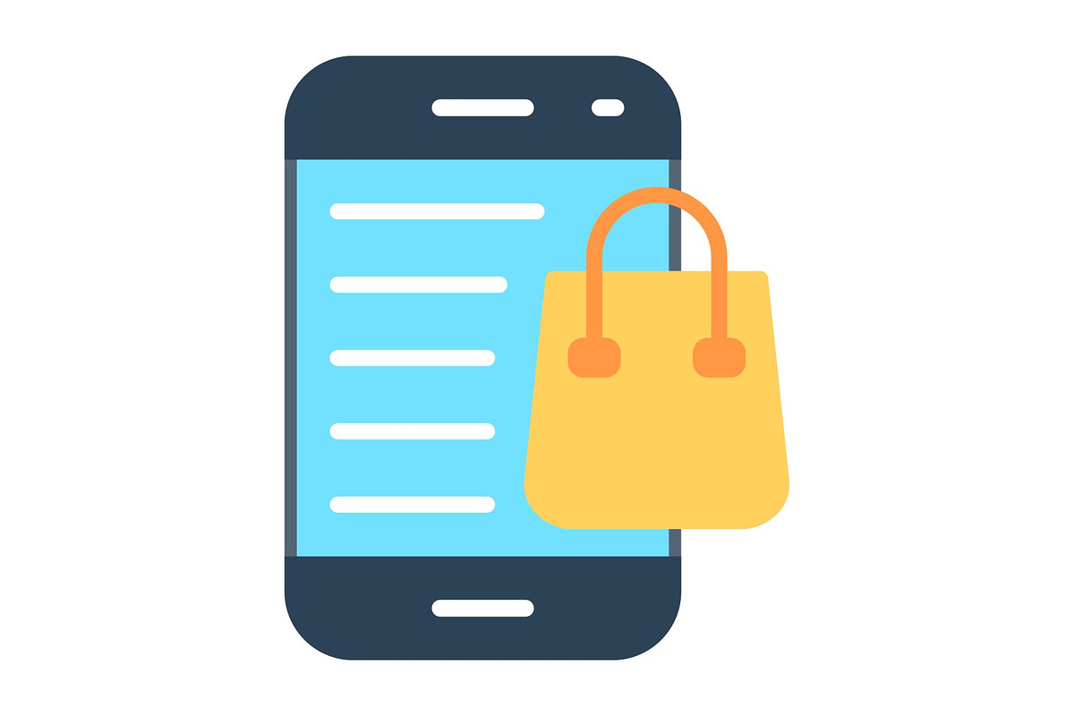 Shopping Online Flat Icon, a Duotone Icon by Pexelpy (Photo 1 of 2)