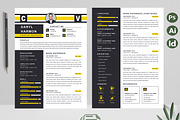 Yellow Minimal CV Download, a Resume Template by Attractive Resume (Thumbnail 2 of 3)