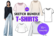T-shirt Fashion Flats Sketch BUNDLE, a Shirt Mockup by Doroty Dafne Designs (Thumbnail 1 of 6)