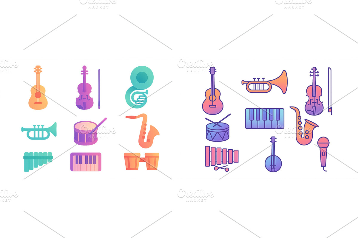 Musical instruments collection, an Illustration by ZinetroN