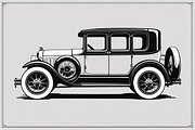 8 Vintage Car Silhouette Bundle, an Illustration by Creativeshirt (Thumbnail 4 of 9)