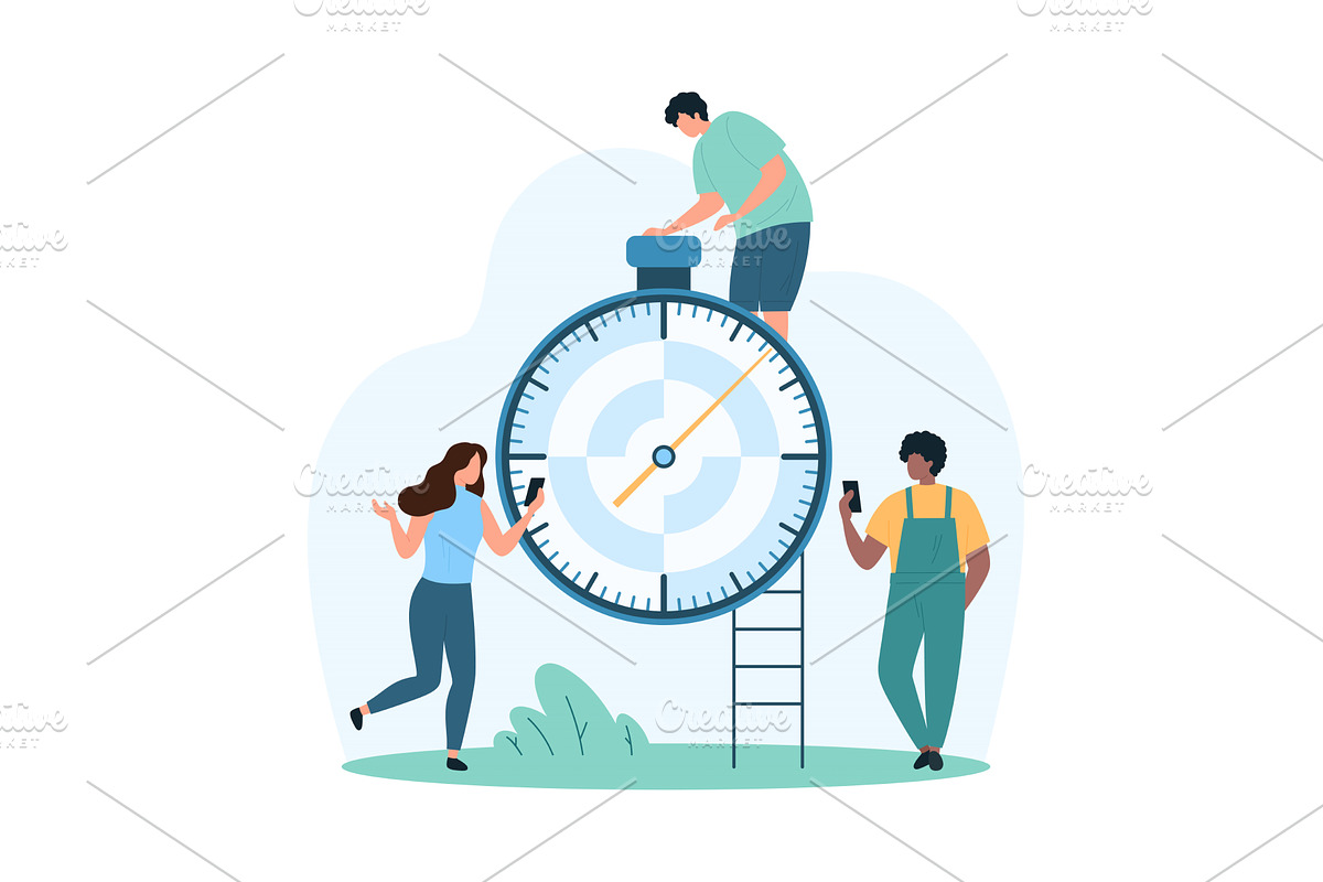 Time management punctuality design, a Person Illustration by Flashvector