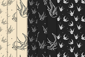 Swallow Seamless Vector Pattern