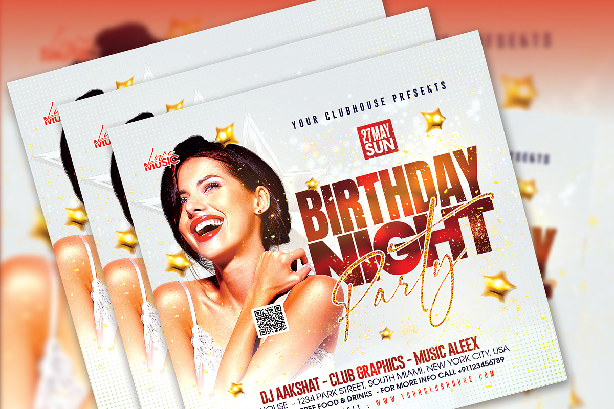 Birthday Night Party, a Flyer Template by MithilaCreation (Photo 6 of 7)