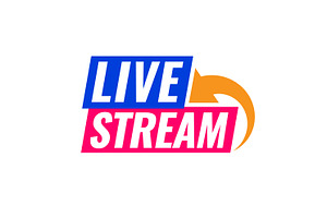 Live stream icon. Symbol or emblem.