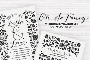 Floral Wedding Templates EPS & JPG, an Invitation Template by Pixejoo
