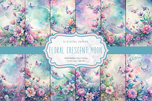 Floral Crescent Moon