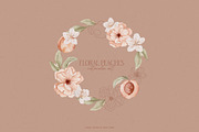 Floral Peaches watercolor flowers, an Illustration by Angele Kamp (Thumbnail 8 of 10)