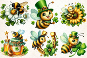 St Patrick’s Day Beautiful Bee  Clip, an Illustration by DreamCafeArt (Thumbnail 2 of 4)