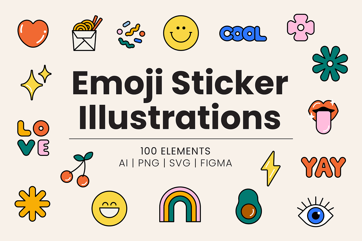 Emoji Sticker Illustrations, a Food Illustration by IlloBob (Photo 1 of 9)