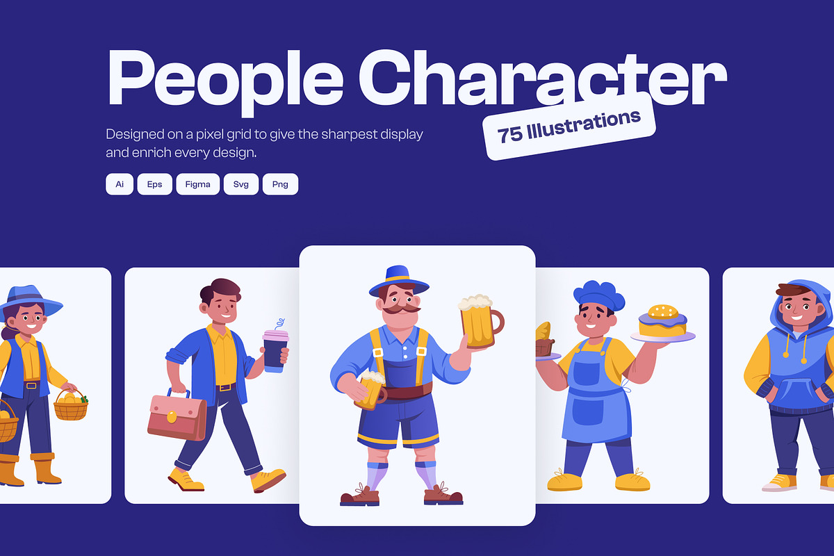 People Character Illustration Set, a Person Illustration by Brickclay (Photo 1 of 10)
