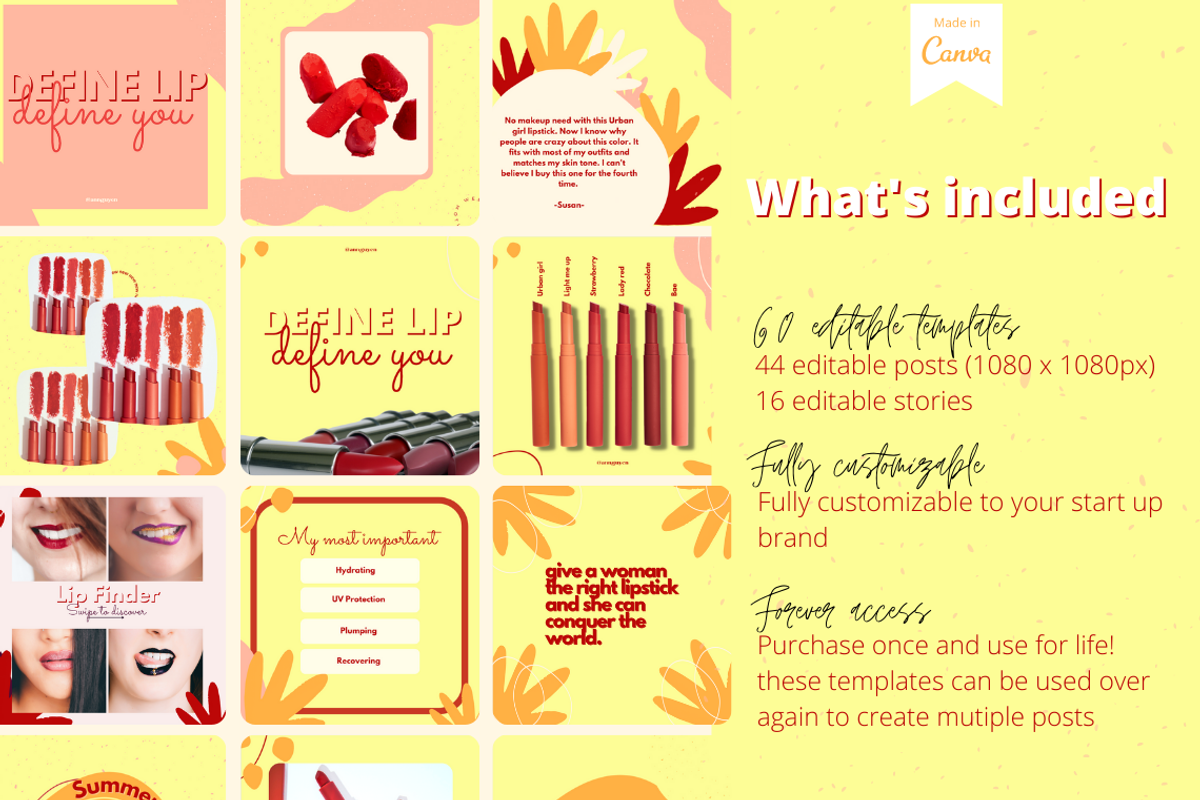 60 Yellow Candy Instagram template, a Social Media Template by LemonNguyen (Photo 2 of 6)