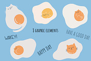 Funny Cats and Fried eggs, a Pattern Graphic by Irina Ostapenko (Thumbnail 6 of 7)
