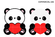 Cute Panda with Heart SVG, an Illustration by TheHitShop (Thumbnail 2 of 10)