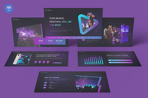 Music Festival & Concert Keynote, a Presentation Template by Pixslides