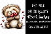 Whimsical Valentine Sloth Clipart, an Illustration by Designking (Thumbnail 4 of 5)