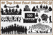 100 Days of School Crowd Silhouette, an Object Graphic by jahid234 (Thumbnail 1 of 9)
