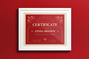 Red Vintage Design Certificate, a Print Template by graphicook (Thumbnail 1 of 3)