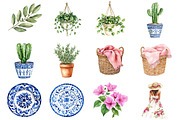 Watercolor Santorini Clipart, a Seasonal Illustration by CitraGraphics (Thumbnail 2 of 6)