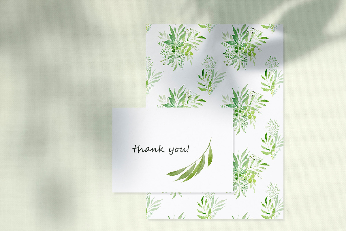 Greenery Watercolor Collection, a Decorative Illustration by Liliia Polos Illustration (Photo 10 of 10)