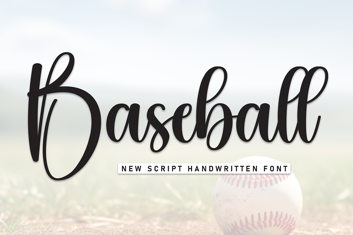 Baseball | Script Font, a Handwritten Font by Scratchones (Photo 1 of 8)