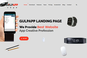 GulpApp - Responsive HTML5 Template