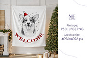 Tapestry Mockup Christmas Banner, a Merchandise Mockup by Mie Mockup Studio (Thumbnail 6 of 7)