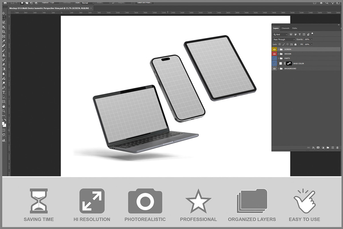 Multi-device Isometric Perspecti PSD, an Android Mockup by Bruno's Shop (Photo 2 of 3)