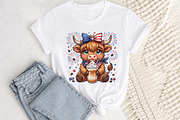 Patriotic Highland Cow PNG, a Seasonal Illustration by Canvas Craft (Thumbnail 2 of 6)