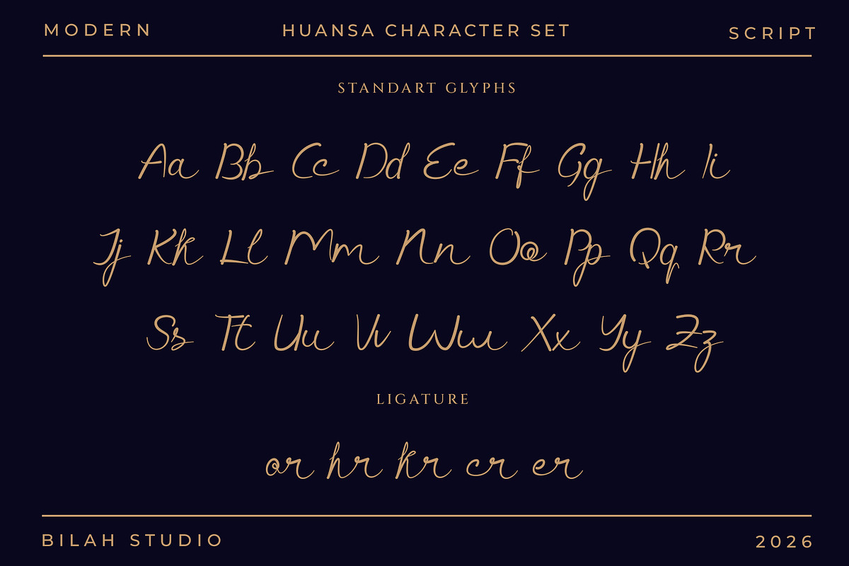 Huansa Modern Script Font, a Script Font by Bilahstudio (Photo 10 of 11)