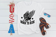 Born To Ride Winged Skull Biker SVG, an Object Graphic by BeeCraftR (Thumbnail 2 of 5)