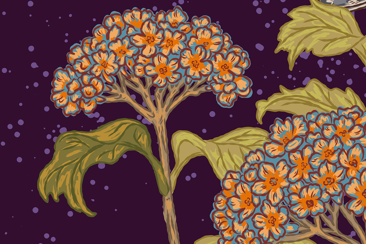 Pumpkin, Hawk Moth, Kerosene Lamp, a Pattern Graphic by NayaChu (Photo 7 of 9)