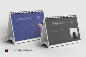 2027 Desk calendar, a Stationery Template by Tanmoy Topu