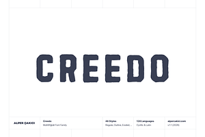Creedo Typeface Family (46 Fonts), a Handwritten Font by alpercakici