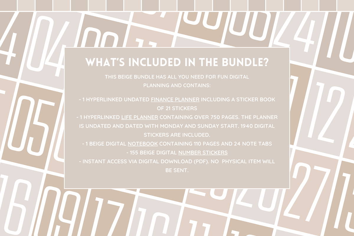 Beige Digital Planner Mega Bundle, a Templates & Theme by SunshineStudioBoutique (Photo 2 of 11)