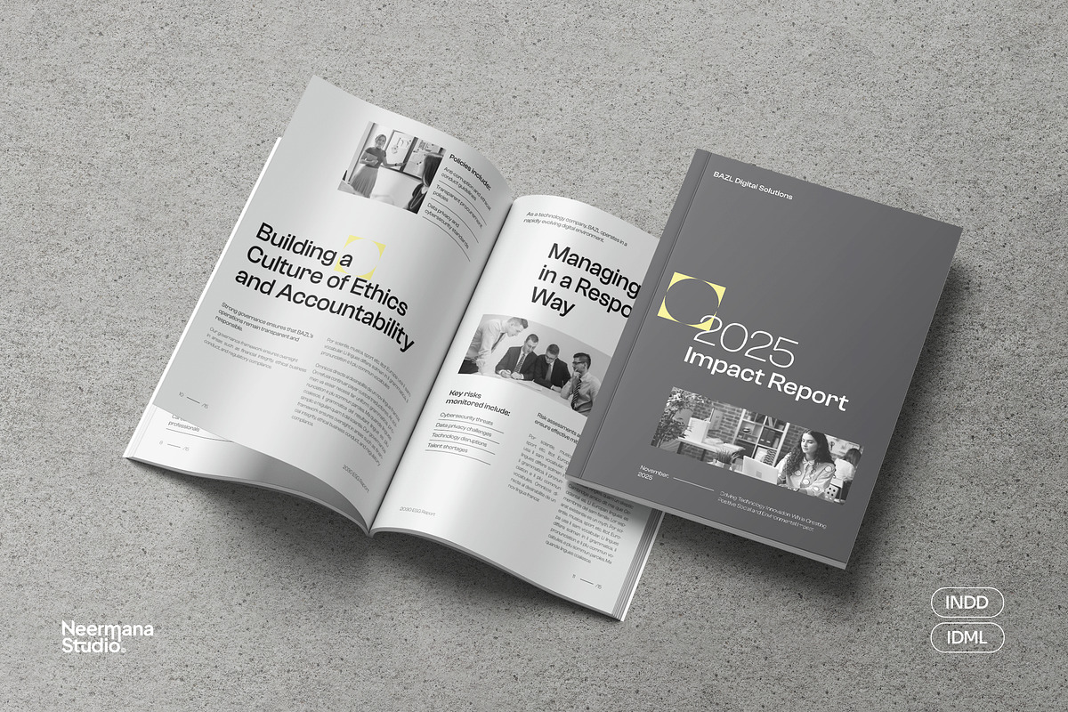 Gray Minimal ESG Impact Report, a Brochure Template by Neermana (Photo 1 of 11)