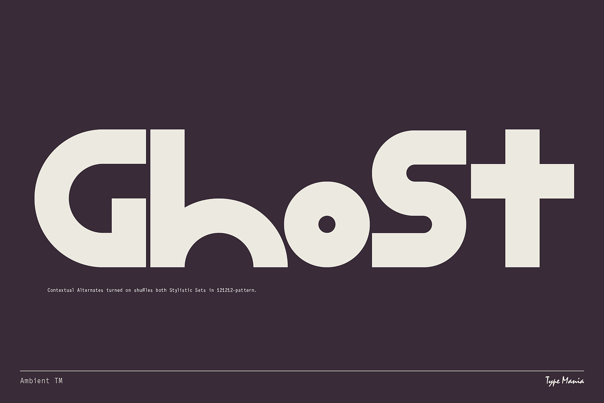 Ambient TM – Experimental Geometry, a Sans Serif Font by Type Mania (Photo 6 of 11)