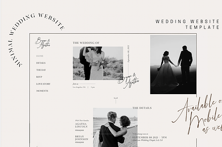 Wedding WIX Website Template Minimal, a Wix Template by Ivyandpalette