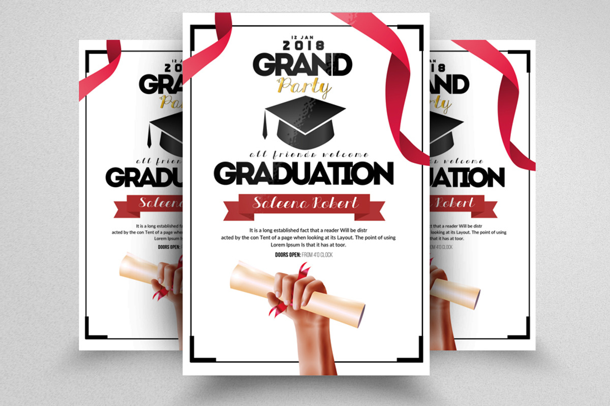 Graduation Announcement Template, a Flyer Template by Psd Templates