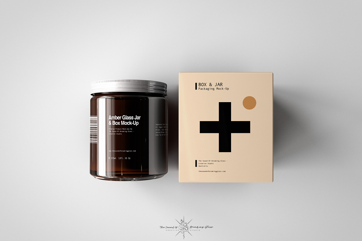 Amber Cosmetics Jar & Box Mock-Up, a Product Mockup by TSOBG (Photo 12 of 18)