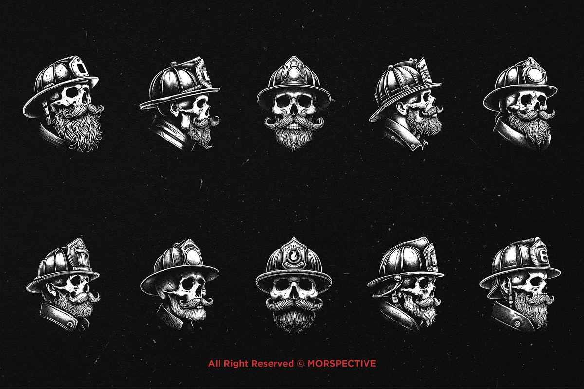 10 Bundle Dark Art Skull Fire Force, an Illustration by Morspective (Photo 6 of 7)