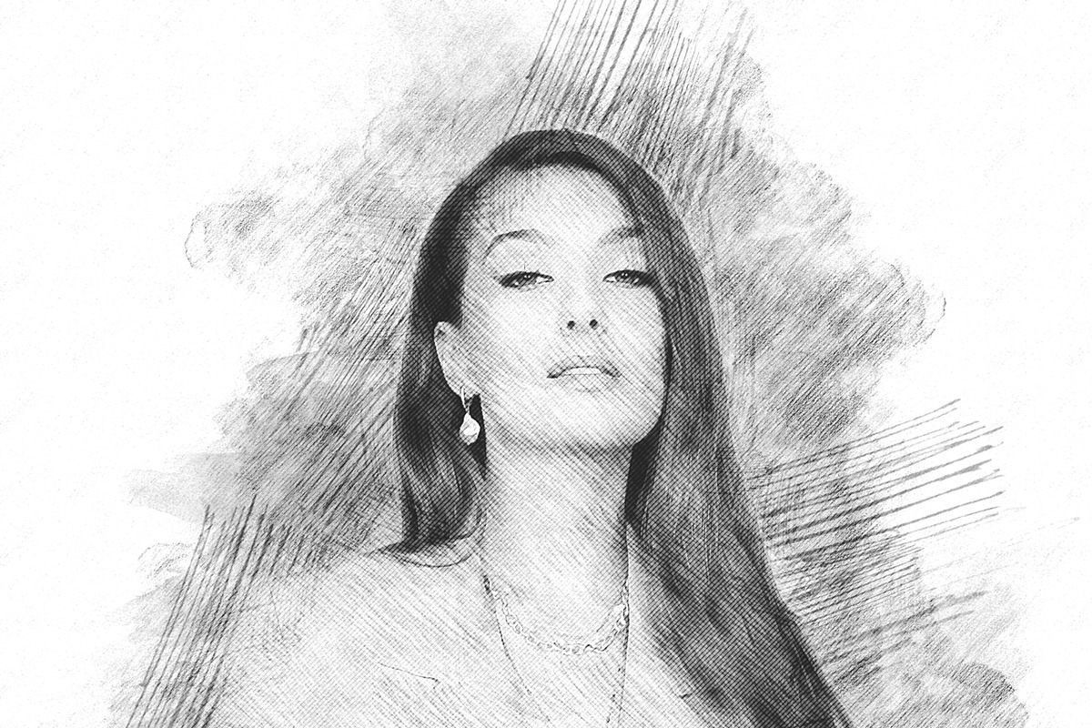 Modern Pencil Sketch PS Action, an Action Add-On by MRI STUDIO (Photo 27 of 31)