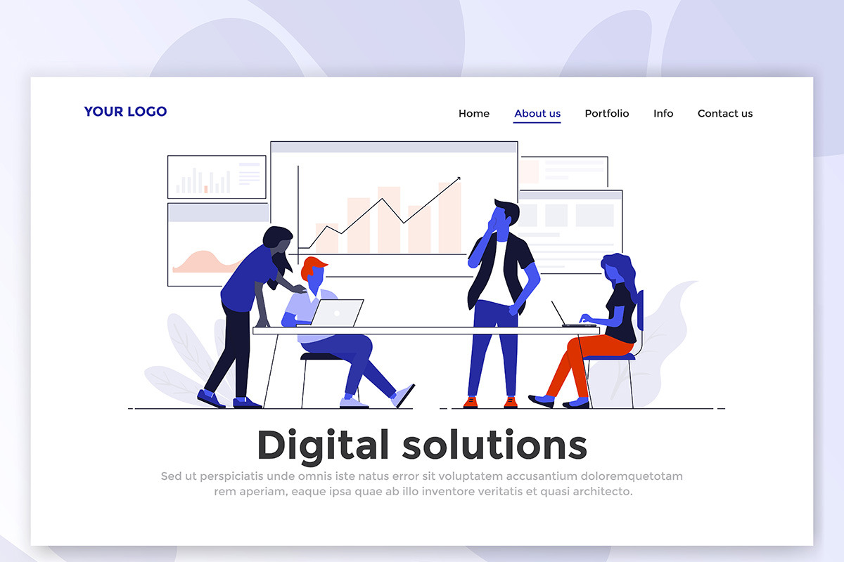 Flat Design Landing page templates, a Person Illustration by Creative Graphics (Photo 5 of 12)