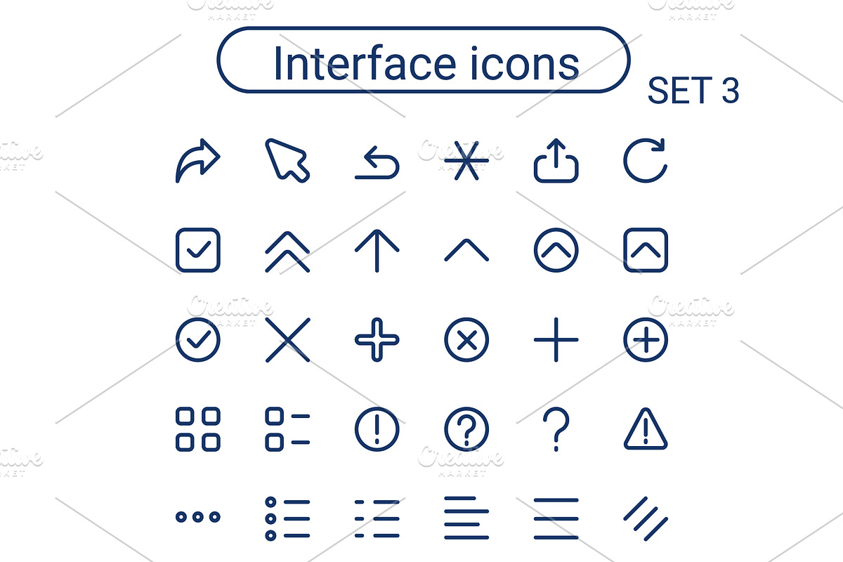 Simple small interface line icons., an Outline Icon by Dacian Galea (Photo 1 of 2)