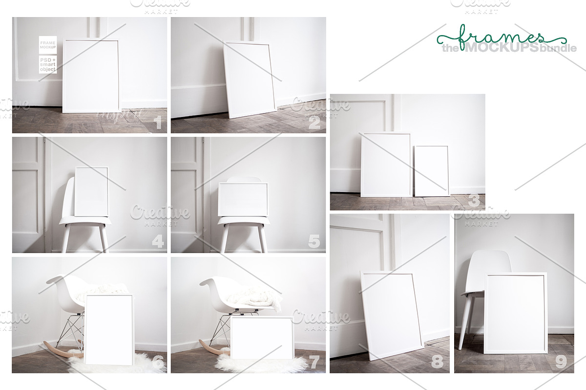 Nordic Frame Mockup Bundle JPG+PSD, a Print Template by Inspire Mockups (Photo 4 of 5)