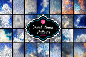28 Hand Drawn patterns with mesh.
