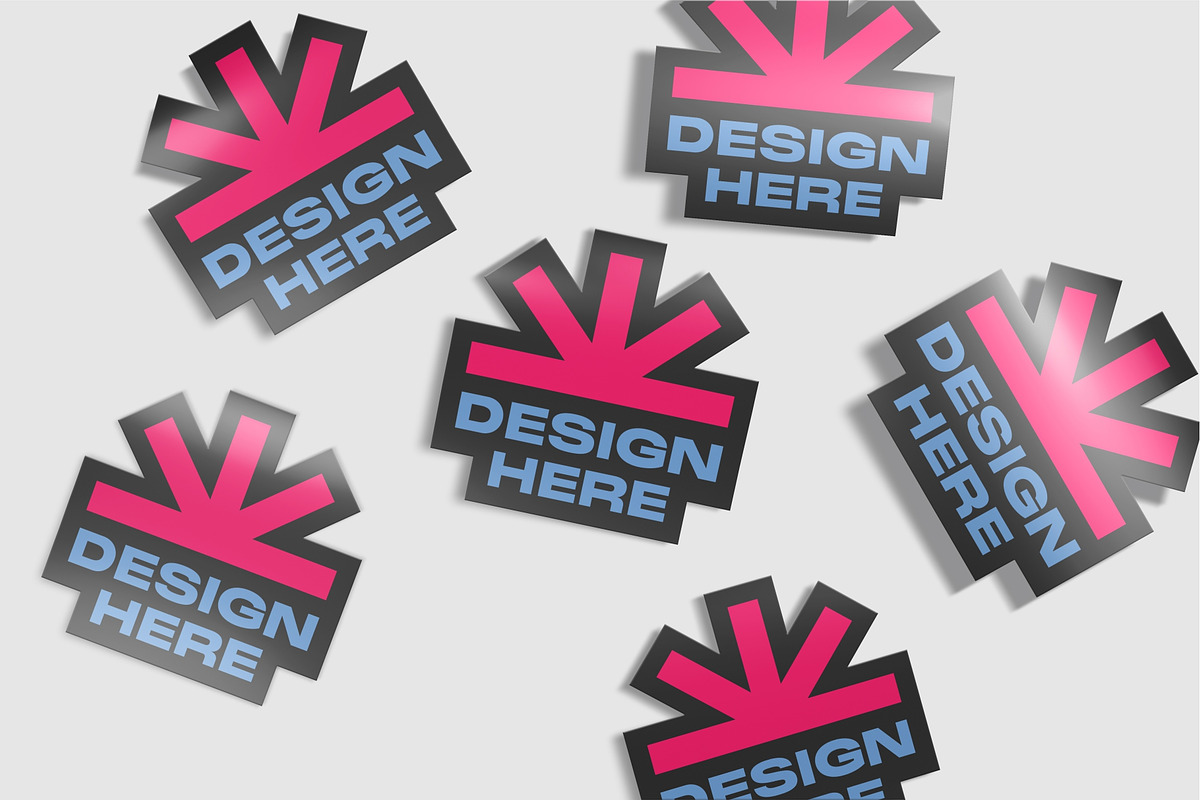 Custom Sticker Mockup, a Merchandise Mockup by baim_std (Photo 1 of 2)