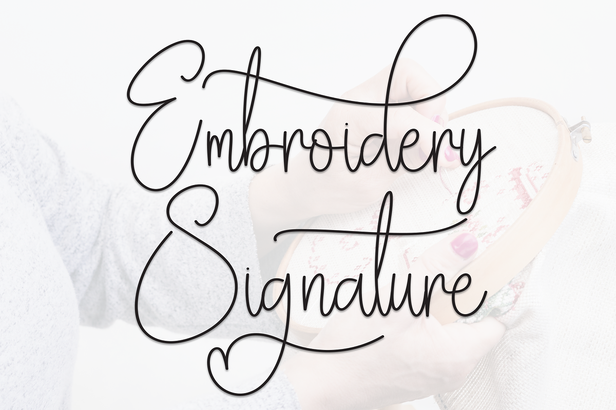 Embroidery Signature | Script Font, a Handwritten Font by Scratchones (Photo 1 of 9)